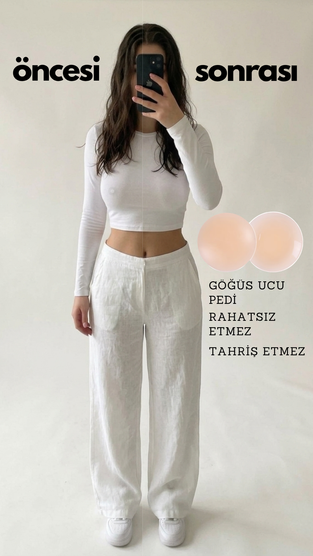 Kadın Silikon Göğüs Ucu Kapatıcı Ten Rengi