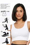 Kadın Siyah Spor Crop Sütyen Pedli Destekli Toparlayıcı Büstiyer