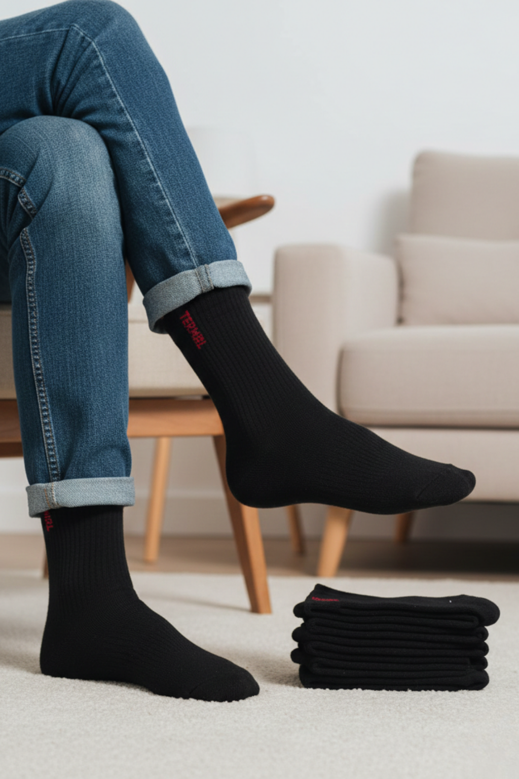 Erkek Termal Havlu Çorap Soğuk Geçirmez Kışlık Kalın Model 4 çift