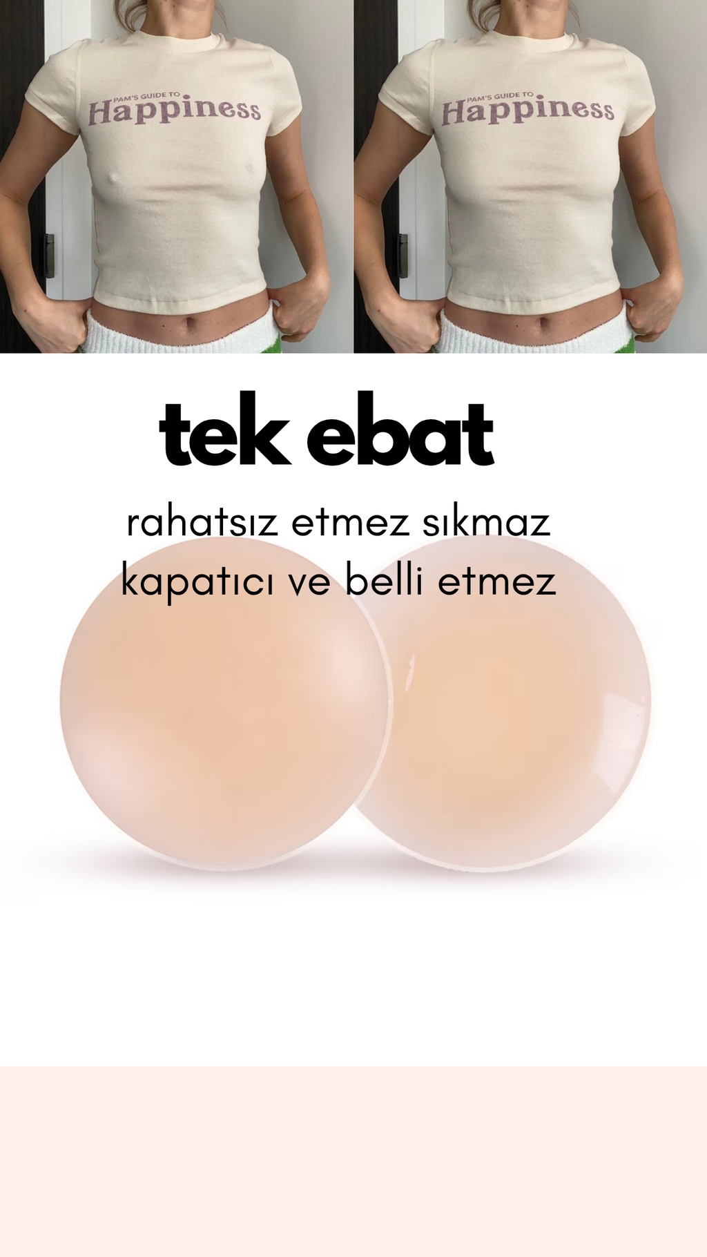 Kadın Silikon Göğüs Ucu Kapatıcı Ten Rengi