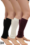 Kışlık Kadın Tozluk Pamuk Örgü Triko Baldır Isıtıcı Leg Warmer 3-Çift