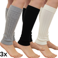 Kışlık Kadın Tozluk Pamuk Örgü Triko Baldır Isıtıcı Leg Warmer 3-Çift