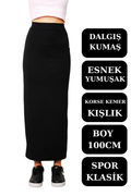 Kalem Etek Uzun Spor Siyah Esnek Dalgıç Kumaş
