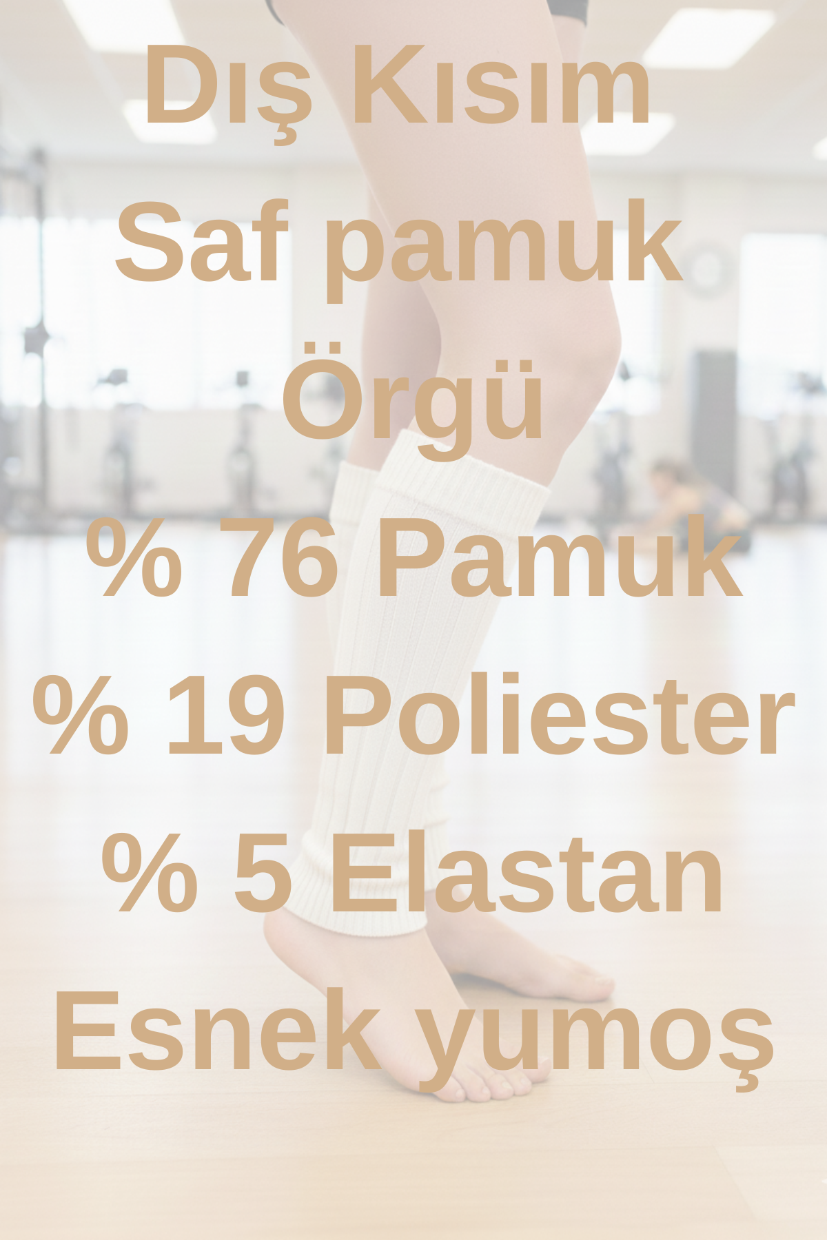 Tozluk Pamuklu Ekru Renk Triko Baldır Isıtıcı 1-Çift